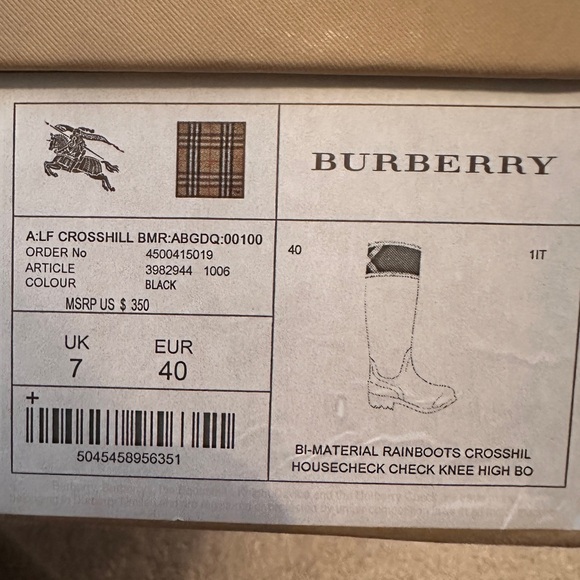 Barely worn Burberry Rain boots - Picture 4 of 5